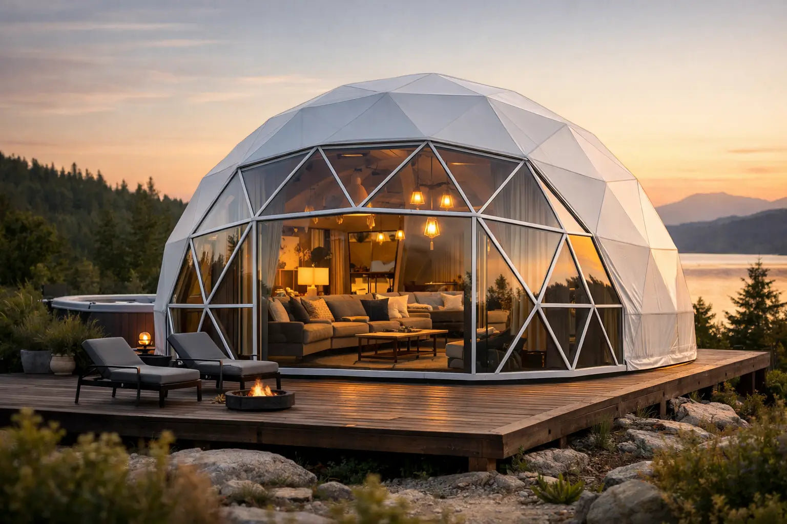 Glass Front Geodesic Dome: Built to Draw Guests