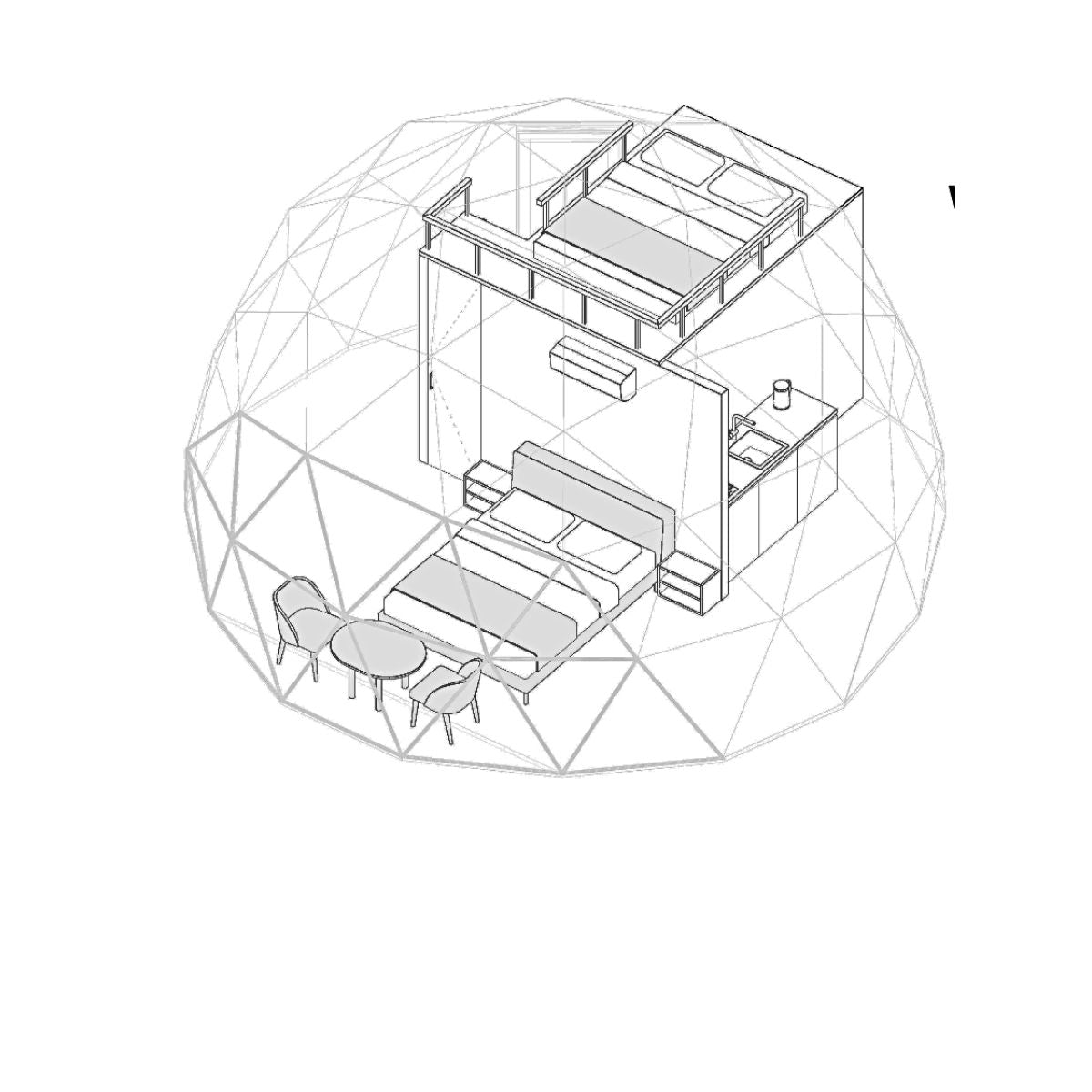 Harmony Dome 7 geodesic dome, 7m/23ft, geodesic dome kit
