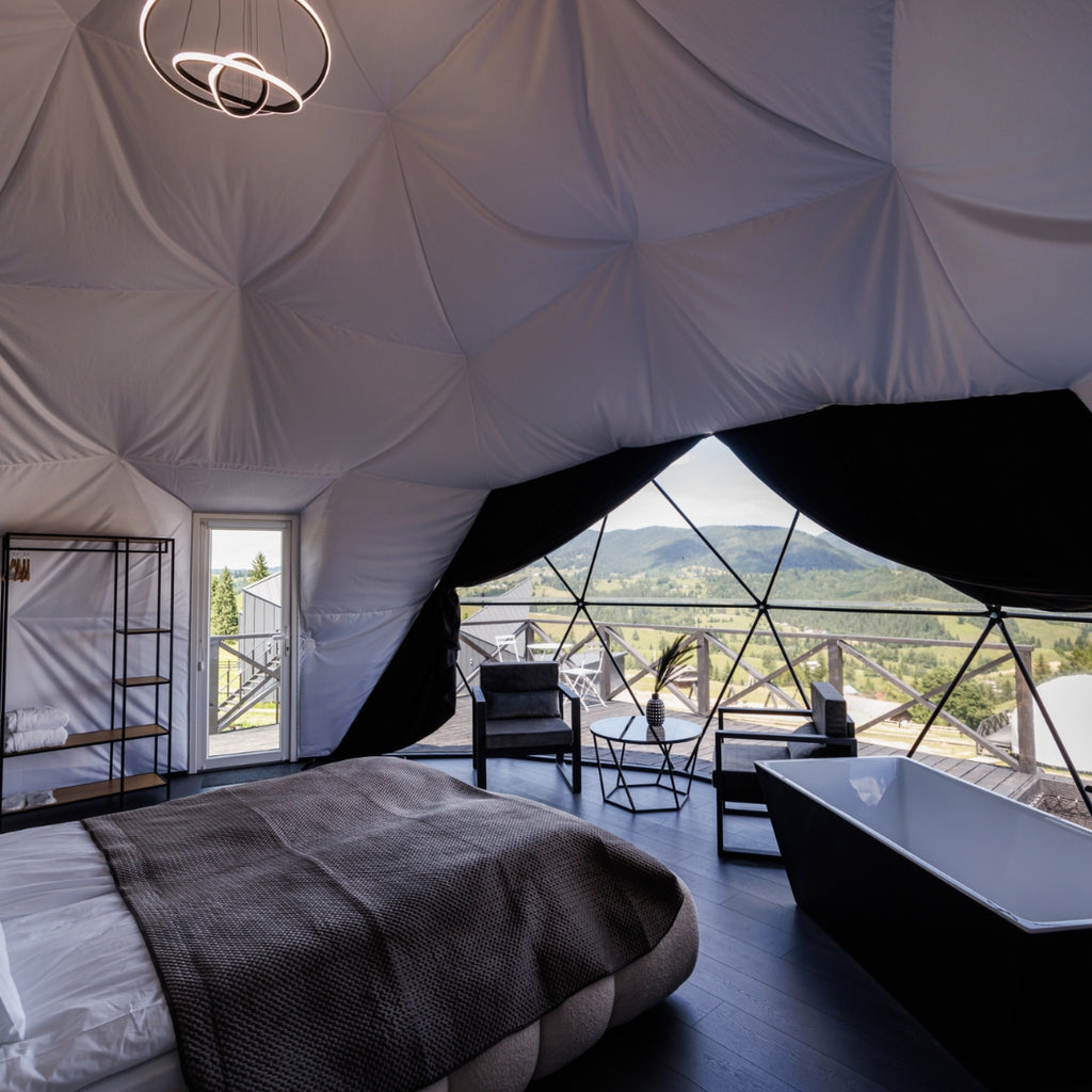 Harmony Dome 8 geodesic dome, 8m/26ft, exterior view